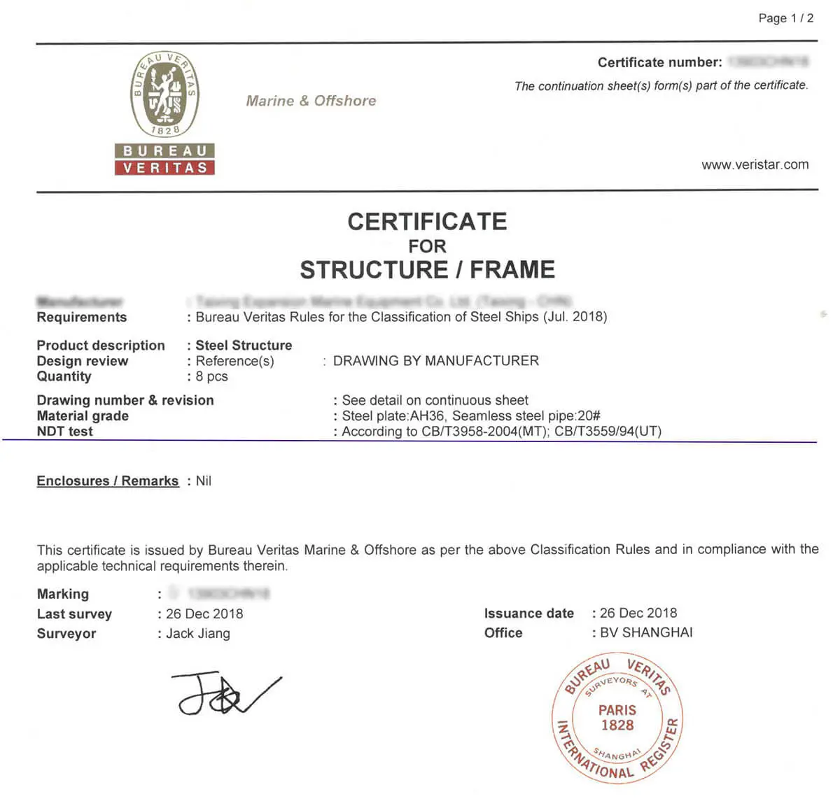 bitt and towing hook foundation BV CERTIFICATE1